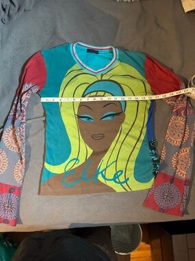 Custo Barcelona Multicolor Graphic Long-Sleeve Tee